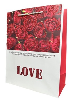 TORBA PREZENTOWA I LOVE YOU MIŁOŚĆ 23x18x10CM