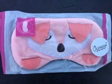 OPASKA NA OCZY MASKA DO SPANIA SNU RELAKSU lis LISEK RÓŻOWY OLDMAN NA GUMCE