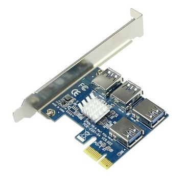 Adapter PCI-E USB Riser SPLITTER + 4x RISER 009s