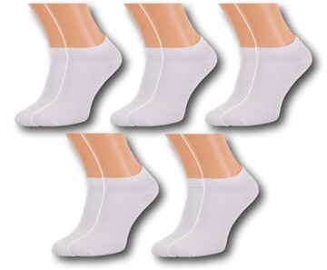 5xSKARPETY SKARPETKI KRÓTKIE BAMBUSOWE BIAŁE 39-42