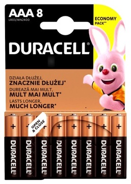 8x baterie AAA LR03 Duracell Duralock C&B