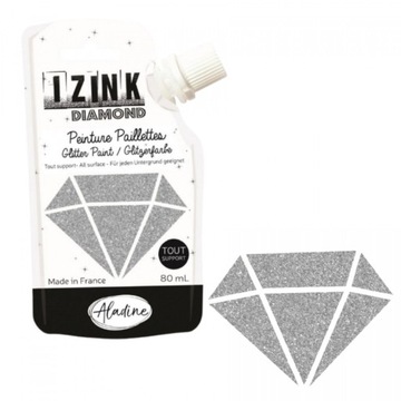 FARBA BROKATOWA DO TKANIN 80ml SREBRNA