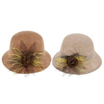 Ľanový slnečnicový klobúk Flower Bowler Summer Top Khaki