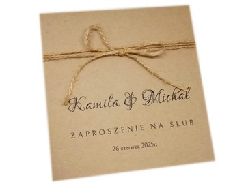 ZS11*2 E Zaproszenie na ślub ślubne ze sznureczkiem