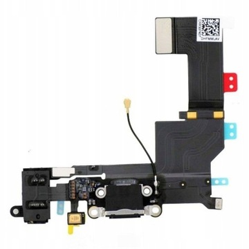 Gniazdo Złącze Ładowania Mikrofon Taśma Flex iPhone 5S Czarny