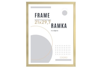Фоторамка А4 21х30 см золотая для фотографий на дипломном плакате КАДРО