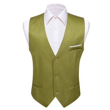Luxury Vest for Men Silk Gold Solid Plain Slim Fit