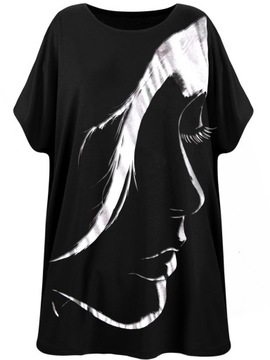 Luźna, swobodna bluzka z nadrukiem 52/54 6XL/7XL