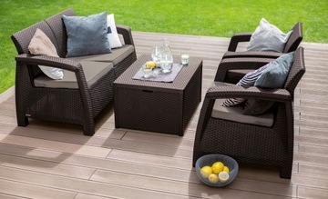 Садовая мебель из техноротанга Corfu BOX Allibert