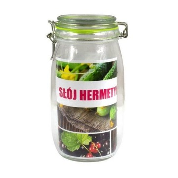 SZKLANY SŁÓJ SŁOIK KLIPSEM KLAMERKĄ KLAMRA DO WEKOWANIA USZCZELKA WEK 1,5L