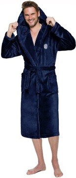 Алекс Длинной теплый мужской халат с капюшоном м