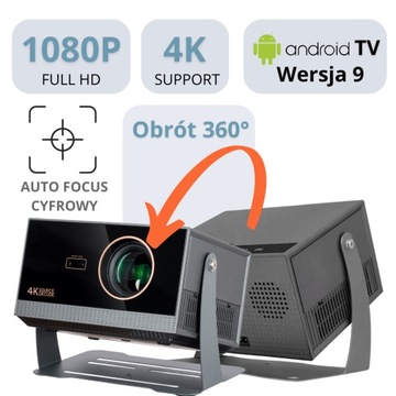PROJEKTOR RZUTNIK LED ANDROID PRZENOŚNY Mirai Optics CINEMA HD 4K FULL HD