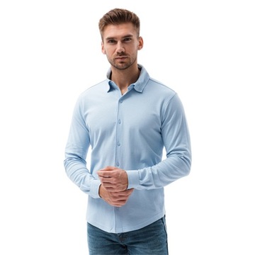 Pánska košeľa s dlhým rukávom K540 modrá XL