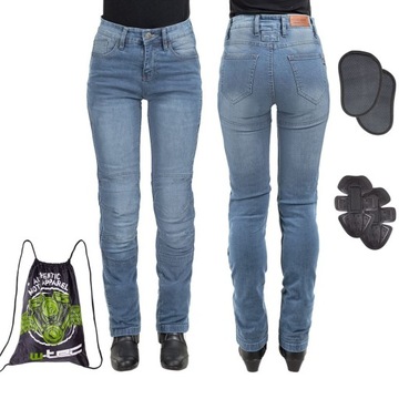 Damskie jeansowe SPODNIE MOTOCYKLOWE W-TEC XS