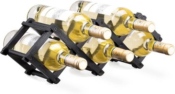 ВИННАЯ СТОЙКА, ДЕРЕВЯННАЯ, БАМБУК, СКЛАДНАЯ, ЧЕРНАЯ