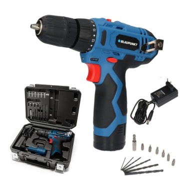 BLAUPUNKT AKUMULATOROWA WIERTARKO-WKRĘTARKA 12V + Wiertła + Bity + WALIZKA