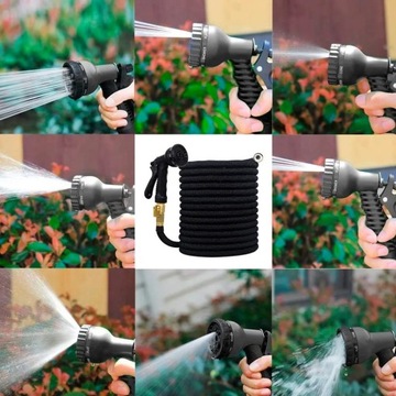 Удлиняемый САДОВЫЙ ШЛАНГ 22м + ПИСТОЛЕТ + СОЕДИНИТЕЛИ