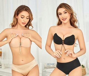 Самоклеящийся силиконовый бюстгальтер пуш-ап без бретелек.