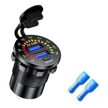 АВТОМОБИЛЬНОЕ ЗАРЯДНОЕ УСТРОЙСТВО 2x USB 4,8 А ВОЛЬТМЕТР
