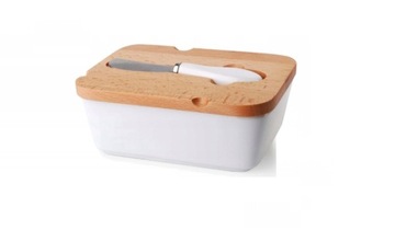 MASELNICZKA MASELNICA POJEMNIK NA MASŁO + NÓŻ