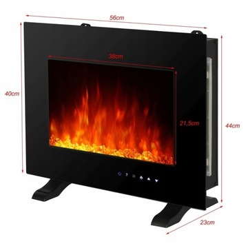 KOMINEK ELEKTRYCZNY ŚCIENNY/STOJĄCY GRZEJNIK 2000W LED TERMOSTAT EL FUEGO !
