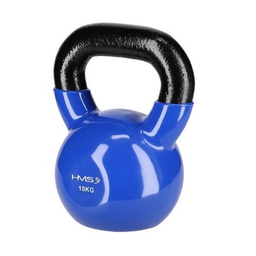 Żeliwny kettlebell 10 kg pokryty winylem ciężarek KNV10 HMS