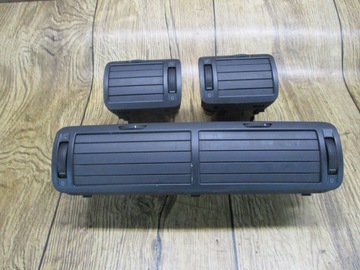 VW PASSAT B5 97-05 КОМПЛЕКТ РЕШЕТКИ ВЕНТИЛЯЦИОННОЙ ПАНЕЛИ, ЦЕНТРАЛЬНЫЙ ГРАФИТ / СЕРЫЙ