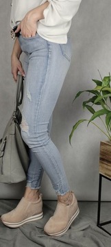 Джинсы скинни с потертостями и дырками 36
