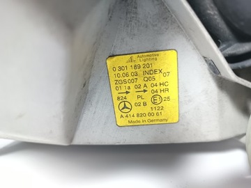 MERCEDES VANEO W414 01-05 SVĚTLOMET SVĚTLO LEVÝ PŘEDNÍ OE 0301189201