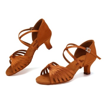 Танцевальная обувь танцевать удобное латиноамериканское коричневое 5,5 см