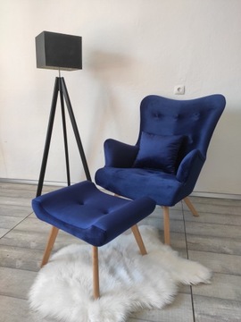 УСЗАК Скандинавское кресло+подставка для ног ВЫБОР ТКАНИ!