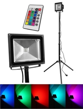REFLEKTOR HALOGEN LED 30W RGB NA STATYWIE DISCO