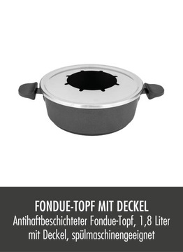 PRAKTYCZNY ZESTAW DO FONDUE DLA 8 OSÓB NIERDZEWNY