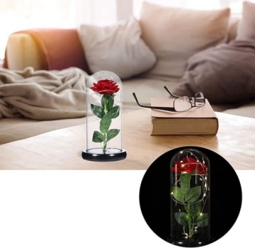 ВЕЧНАЯ РОЗА В СТЕКЛЕ ПОДАРОК ​​НА ДЕНЬ ВАЛЕНТИНА РОЖДЕСТВЕНСКИЙ СВЕТЯЩИЙСЯ ПОДАРОК ​​ЛЮБВИ