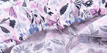 Простыня на резинке 80х180 см, 100% хлопок, животные, бабочки.