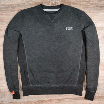 SUPERDRY Bluza Męska Crew Neck Logo Szara r. M