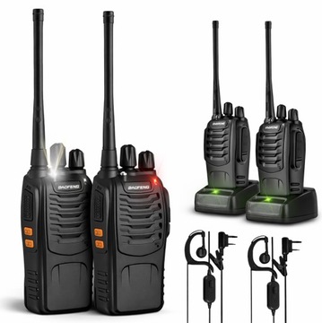 KRÓTKOFALÓWKA 2x WALKIE TALKIE BAOFENG BF-888S PMR DUŻY ZASIĘG RADIOTELEFON