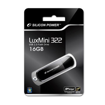 Флеш-накопитель Silicon Power LUXMINI 322 16 ГБ USB 2.0/ЧЕРНЫЙ 16 ГБ