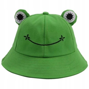 Bucket hat czapka zielona kapelusz rybacki żaba