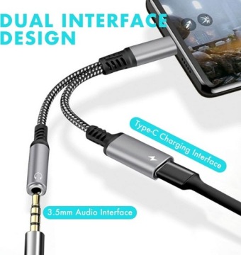 Переходник с USB-C на 3,5-мм разъем + USB-C