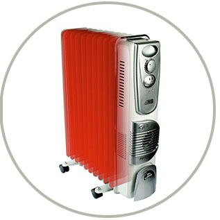 РЕБРИЦОВЫЙ МАСЛЯНЫЙ РАДИАТОР HB OFR2901T 2900W СЕРЫЙ