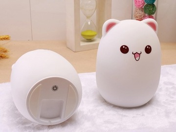 СВЕТОДИОДНЫЙ НОЧНИК ДЛЯ ДЕТЕЙ КОШКА КОТЕНОК RGB ПУЛЬТ ДУ