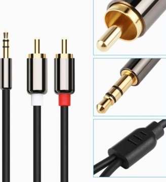 Кабель MINI JACK 2x RCA CHINCH 3M STEREO GOLD HQ