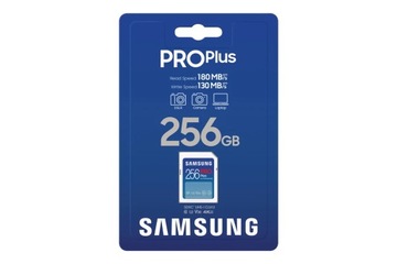Карта памяти Samsung SDXC PRO Plus 2023 256 ГБ V30 U3 UHS-I (180 МБ/с)