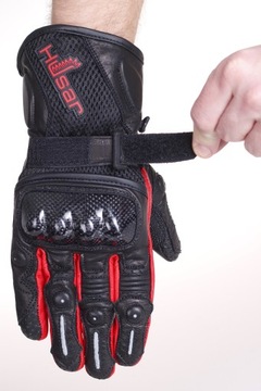 Мужские мотоциклетные перчатки HUSAR PRO SX красные кожаные