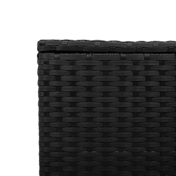 Stół ogrodowy ze szklanym blatem czarny 55x55x37cm rattan PE