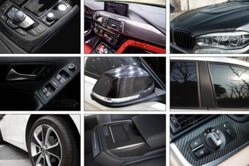 2x УГЛЕРОДНАЯ ФОЛЬГА 5D ЧЕРНЫЙ ШПОН 150x50 КАРБОН