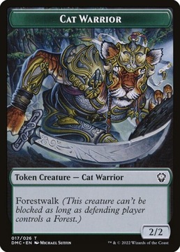 MtG: Cat Warrior Token (Green 2/2) (xDMU)