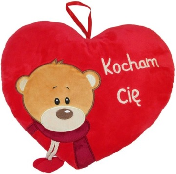 Poduszka Miś Kocham Cię Serce - 37cm WALENTYNKI