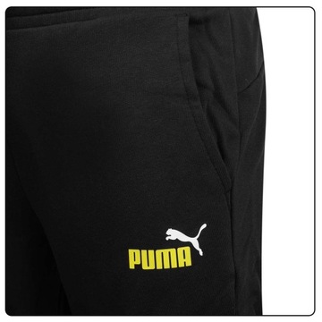 PUMA SPODNIE DRESOWE MĘSKIE BAWEŁNIANE ESS+ 2 COL LOGO PANTS CZARNE r.L